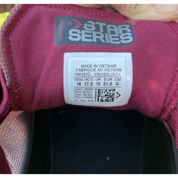 Converse All Star Pro BB Basketball Ox Low Top Pomegranate Size 16 166323c New - Picture 5 of 8